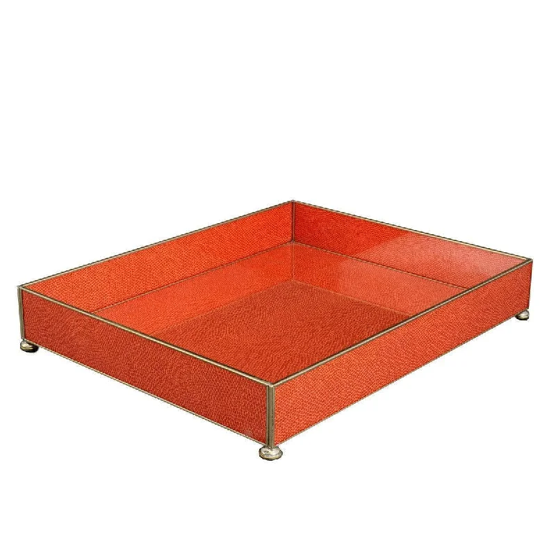 Orange Faux Lizard Vanity Tray