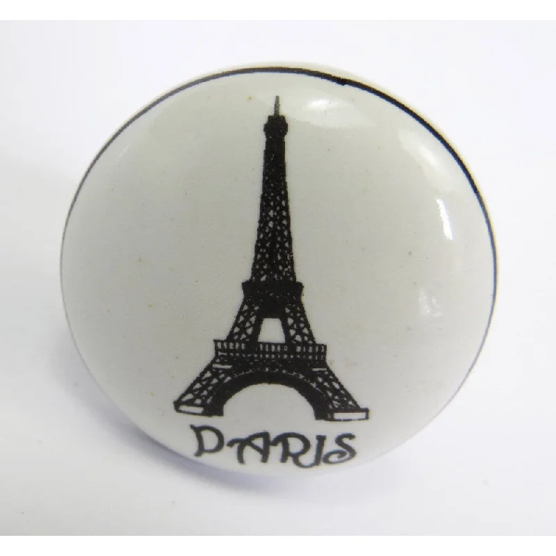 Paris Eiffel Tower Ceramic Drawer/ Door/ Cabinet Knobs (Pack of 6)