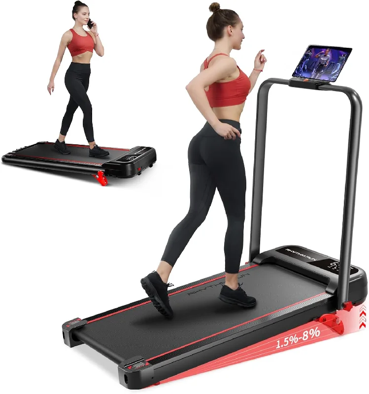 RHYTHM FUN Incline Foldable Treadmill, Walking Pad with Handle Bar 3 Level Incline - $110