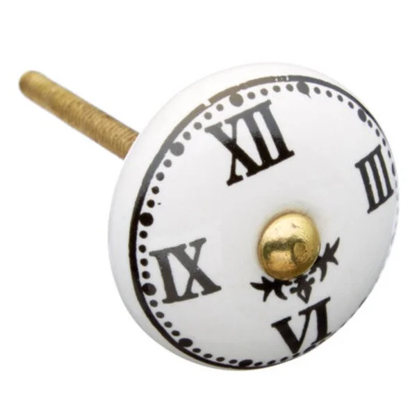 Roman Clock Ceramic Drawer/ Door/ Cabinet Knob (Pack of 6)