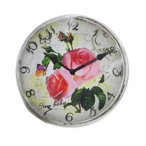 Rose Clock Glass Drawer/ Door/ Cabinet Pull Knob (Pack of 6)