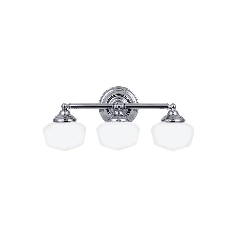 Sea Gull Academy 3-light Satin White Glass Vanity Fixture