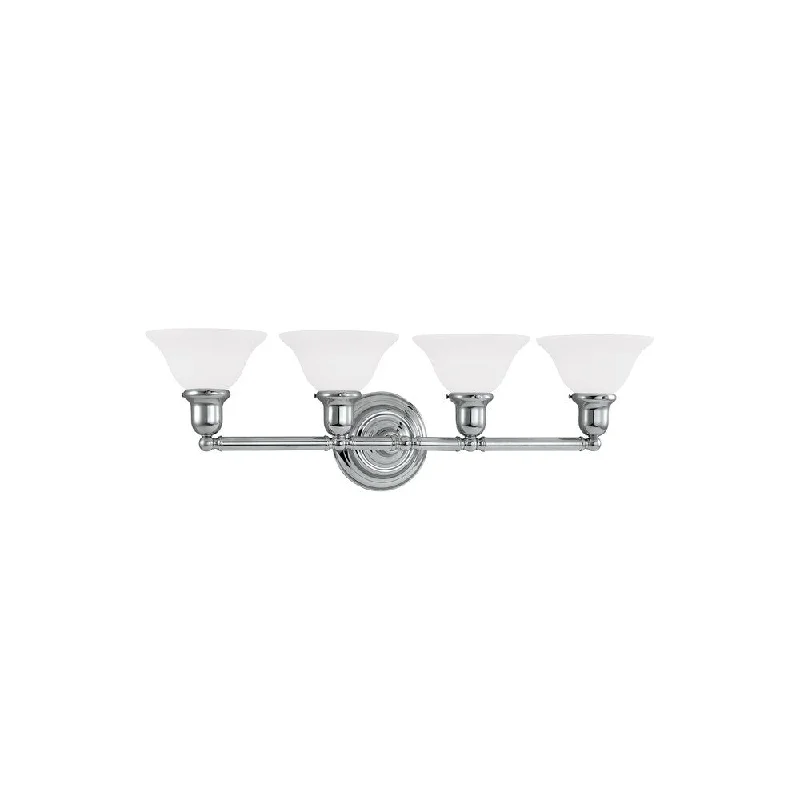 Sea Gull Sussex 4-light Satin White Glass Vanity Fixture