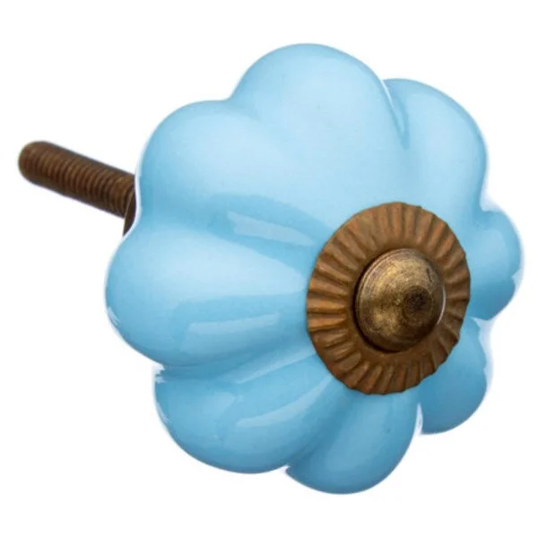 Sky Blue Small Ceramic Drawer/ Door/ Cabinet Knob (Pack of 6)