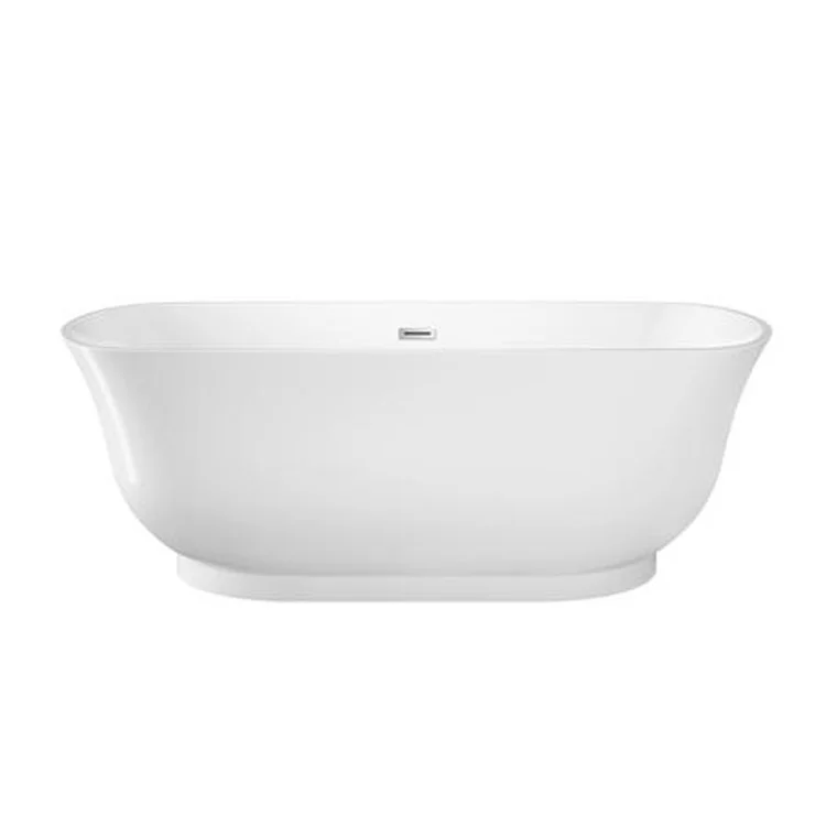 Freestanding Tub Celeste 64 Inch Oval Acrylic White/Oil Rubbed Bronze Drain and Overflow No Faucet Holes