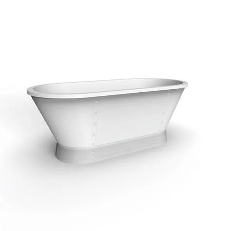 Freestanding Tub Coventry 66 Inch Oval Acrylic White/White Drain and Overflow No Faucet Holes Flat Rim