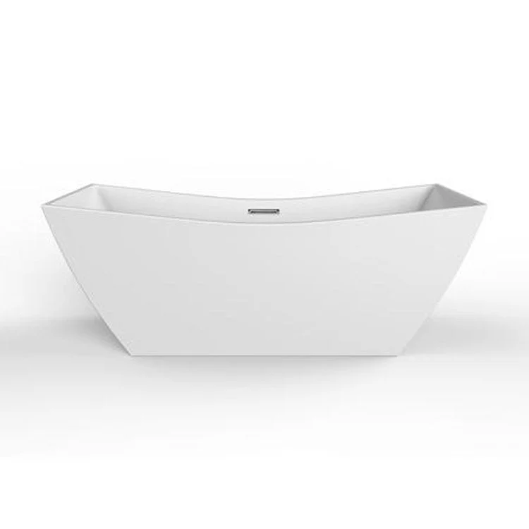 Freestanding Tub Tanya 71 Inch Rectangle Acrylic White/Polished Chrome Drain and Overflow No Faucet Holes