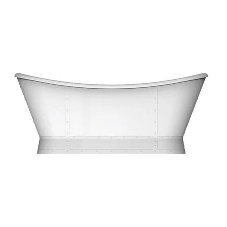 Freestanding Tub Milan 66 Inch Double Slipper Oval Acrylic White/Oil Rubbed Bronze Drain and Overflow No Faucet Holes