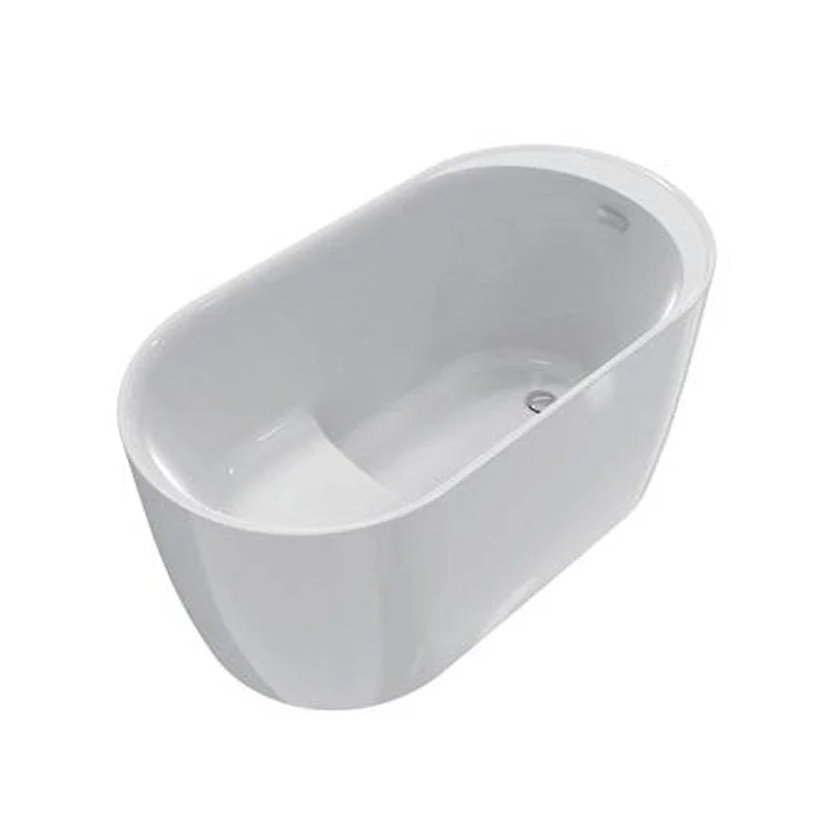 Freestanding Tub Onyx 56 Inch Oval Acrylic White/White Drain and Overflow No Faucet Holes