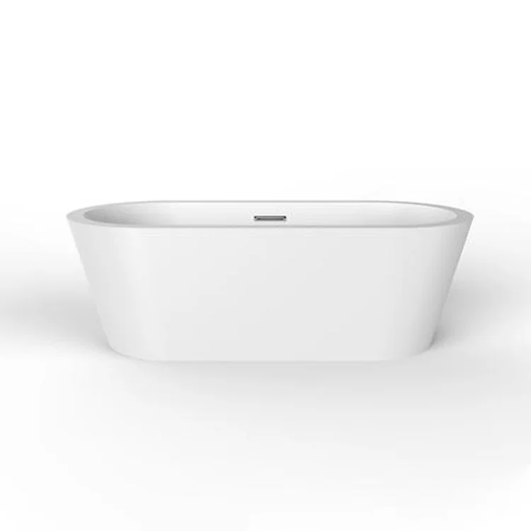 Freestanding Tub Rosario 70 Inch Oval Acrylic White/Oil Rubbed Bronze Drain and Overflow No Faucet Holes