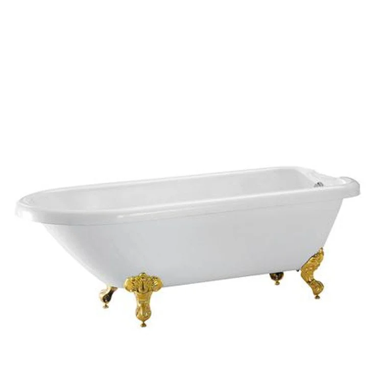 Freestanding Tub Beaumont 70 Inch Roll Top Oval Acrylic White/Brushed Nickel Imperial Feet 7 Inch Center Faucet Holes