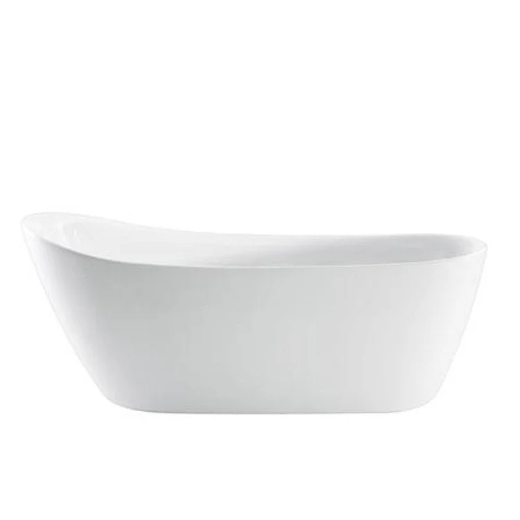 Freestanding Tub Lovina 66 Inch Slipper Oval Acrylic White No Faucet Holes