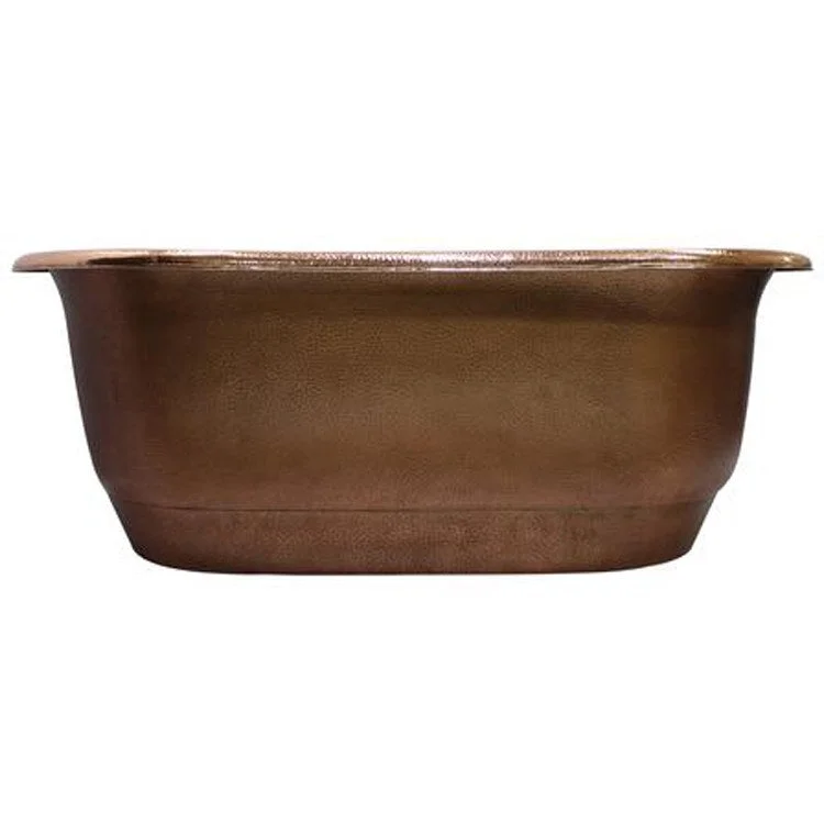 Freestanding Tub Rochelle 66 Inch Oval Smooth Antique Copper Polished Interior No Faucet Holes