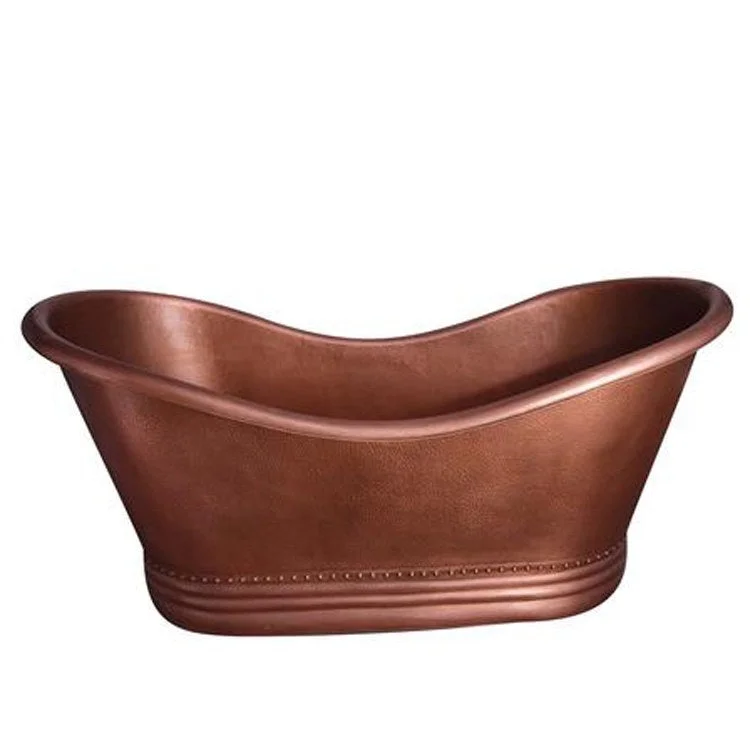 Freestanding Tub Allegro Double Slipper Oval Antique Copper No Faucet Holes