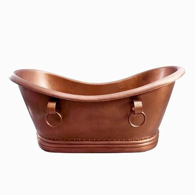 Freestanding Tub Baylis 66 Inch Double Slipper Oval Antique Copper No Faucet Holes