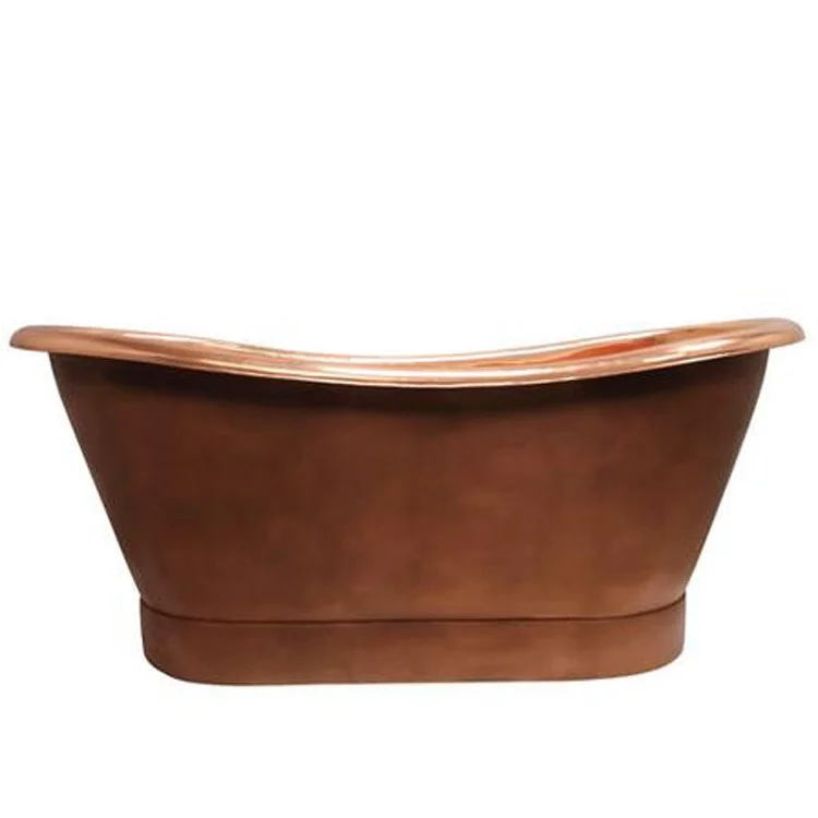 Freestanding Tub Chopin 70-1/4 x 31-5/8 x 29 Inch 70IN Double Slipper Tub Smooth Antique Copper Center Oval