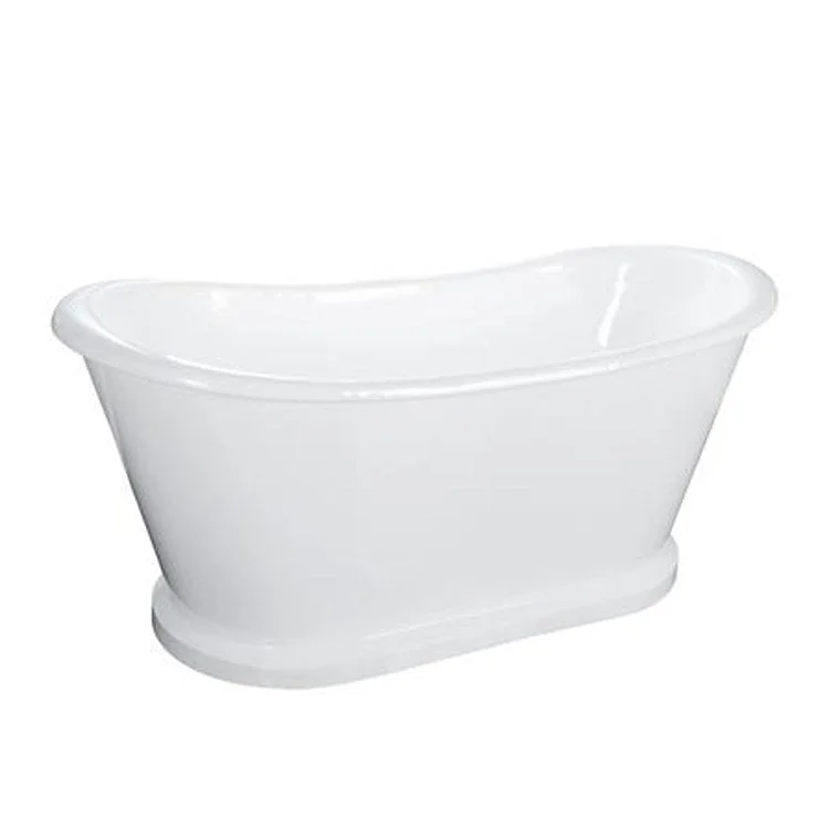 Freestanding Tub Raynor 66 Inch Oval Cast Iron White No Faucet Holes Rolled Rim