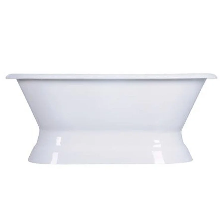 Freestanding Tub Conrad 60 Inch Double Roll Top Oval Cast Iron White No Faucet Holes Rolled Rim