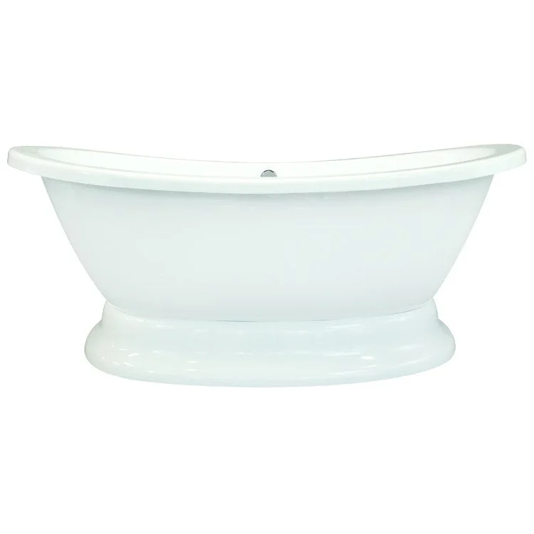 Soaking Tub Ston Collection Mitra 72 x 38 Inch Freestanding Tub Only Center White Hydroluxe SS