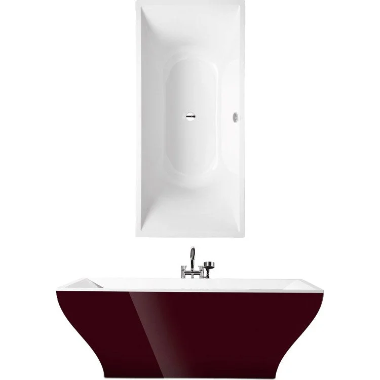 Freestanding Tub La Belle 70-7/8 x 31-1/2 x 25-1/4 Inch with Overflow White Alpin