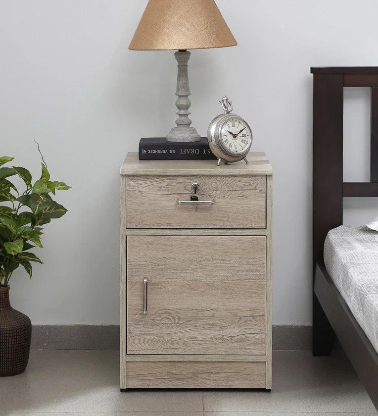 Bedside Table in Natural Finish with Drawer