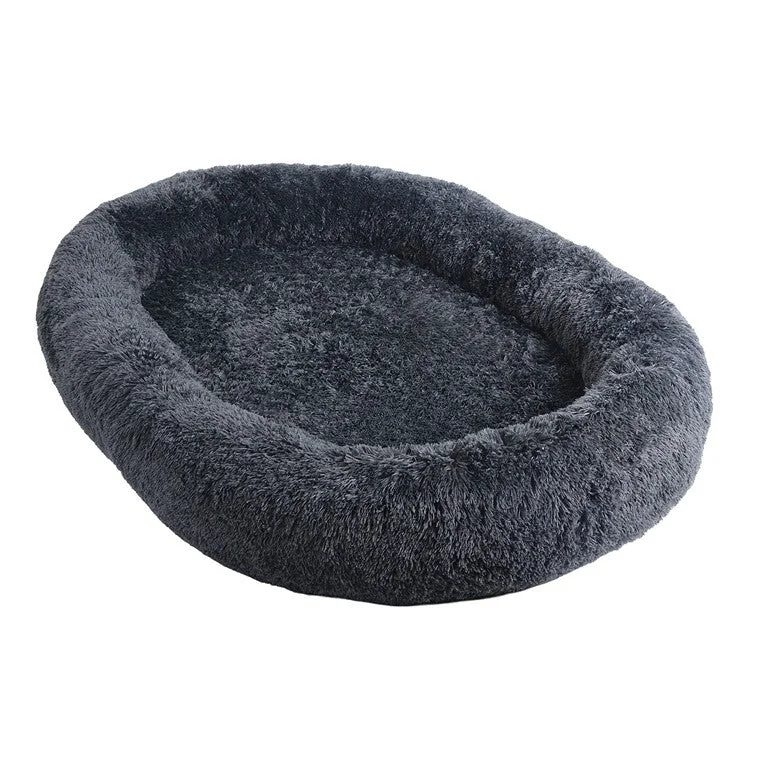 Cosy Human Size Fluffy Pet Bed, Charcoal