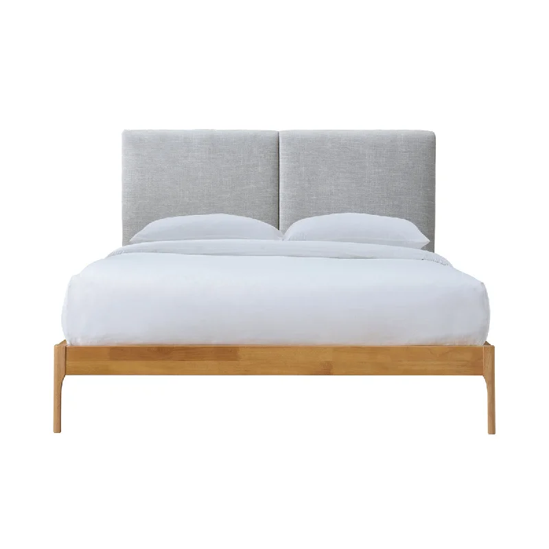 Austen Double Bed (Oak, Light Grey)