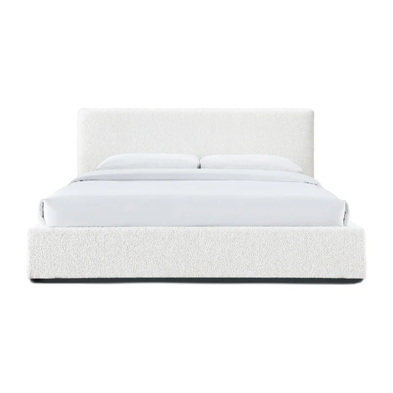 Dane Boucle King Bed (White)