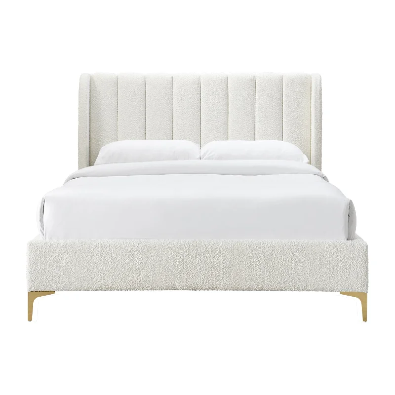 Georgia Boucle Double Bed (White)