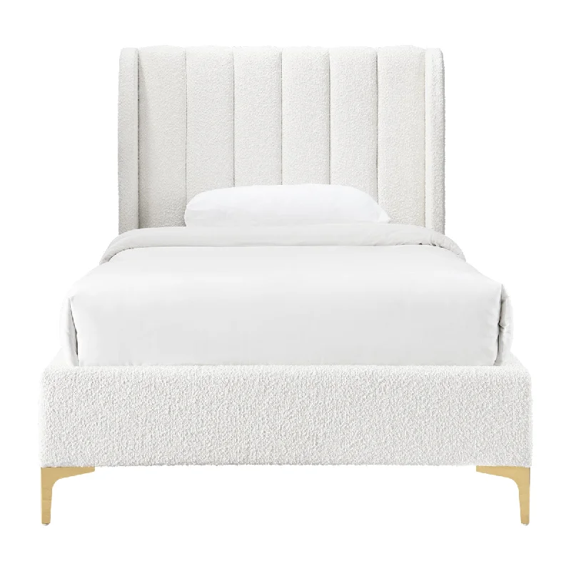 Georgia Boucle King Single Bed (White)