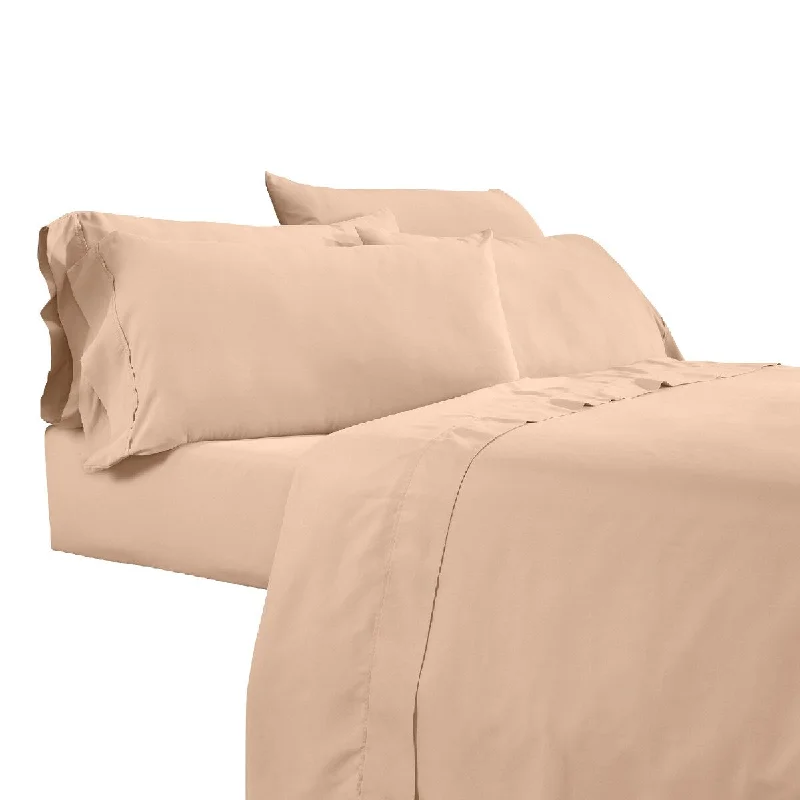 Minka 6 Piece Full Bed Sheet Set, Soft Antimicrobial Microfiber, Sand Pink