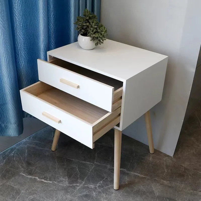 Nightstand Furniture White Bedside Table Bedroom Storage End Table