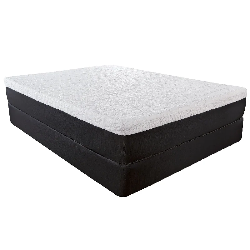 10.5" California King Lux Gel Infused Memory Foam And High Density Foam Mattress - White / Black