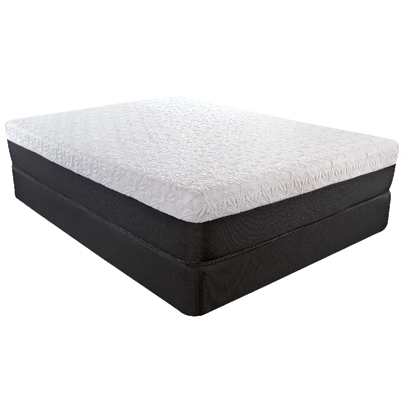 11.5" King Lux Copper Infused Gel Memory Foam And High Density Foam Mattress - White / Black