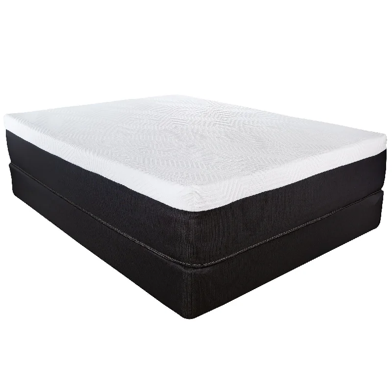 13" Twin Long Lux Memory Foam And Wrapped Coil Mattress - White / Black