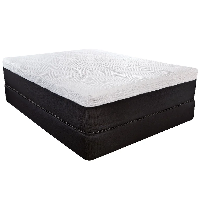 14" Queen Hybrid Lux Memory Foam And Wrapped Coil Mattress - White / Black