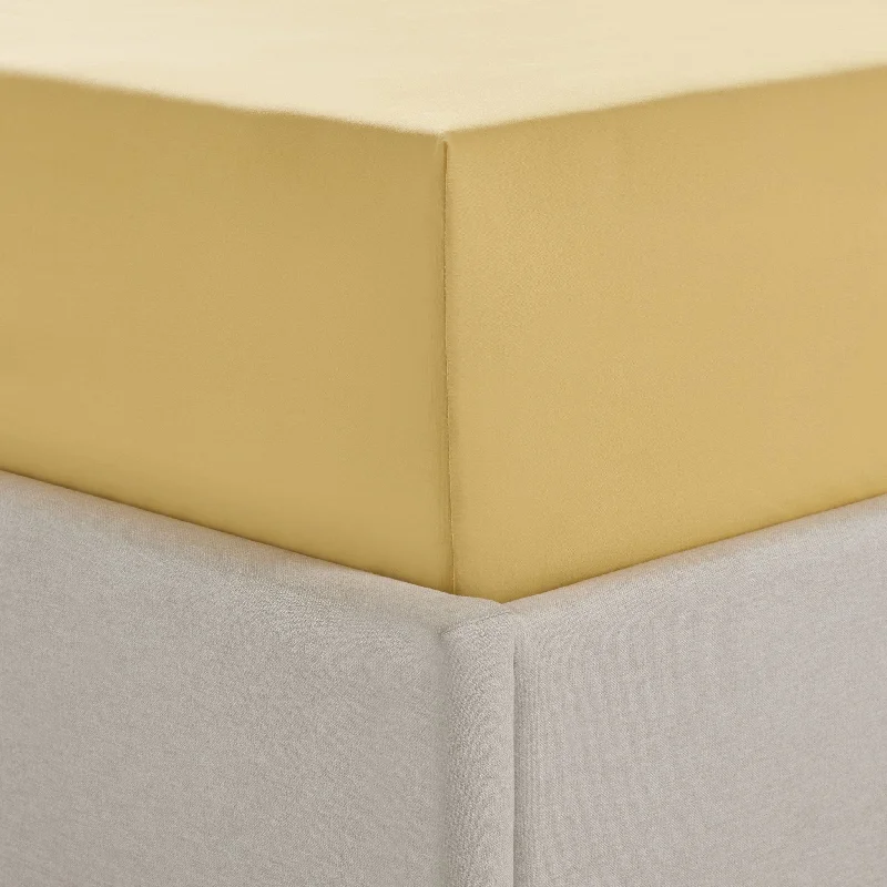 200 Thread Count Plain-Dye Fitted Sheet - Mustard