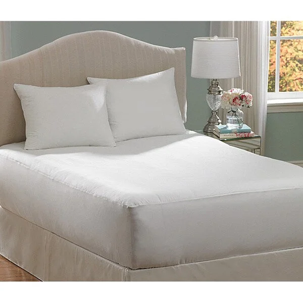 AllerEase Hot Water Washable Twin-size Mattress Pad - White