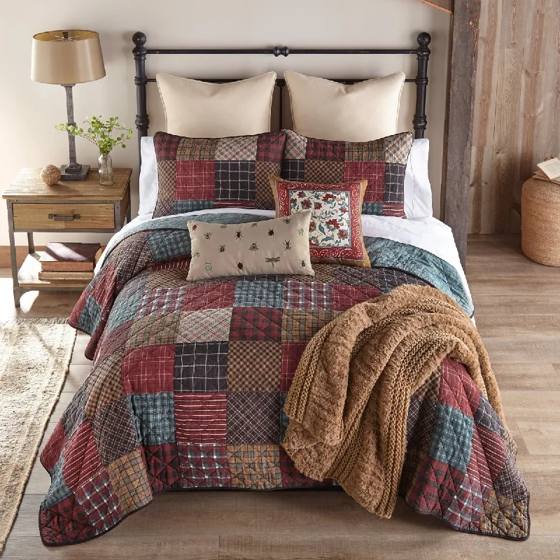 Appalachia Plaid 3pc Cotton Queen Quilt Set