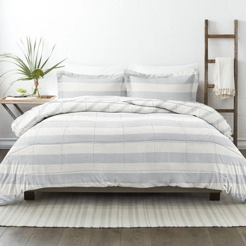 Becky Cameron Premium Distressed Stripe Reversible Comforter Set