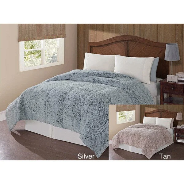 Carved Two-tone High-pile Mink Polyester Down Alternative Comforters