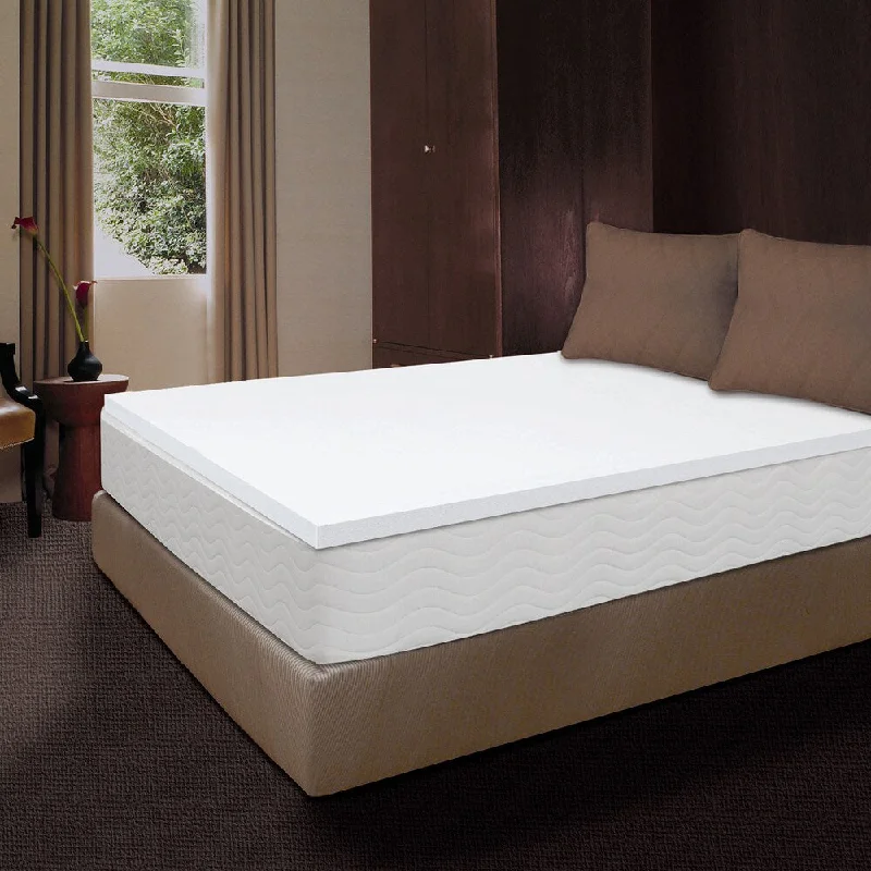 Comfort Memories Premium 1.5-inch Memory Foam Mattress Topper - White