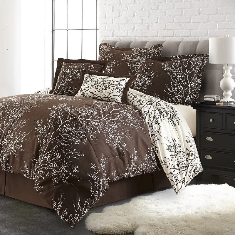 Copper Grove Enkhuizen 6-piece Brown and White Comforter Set with Botanical Accents