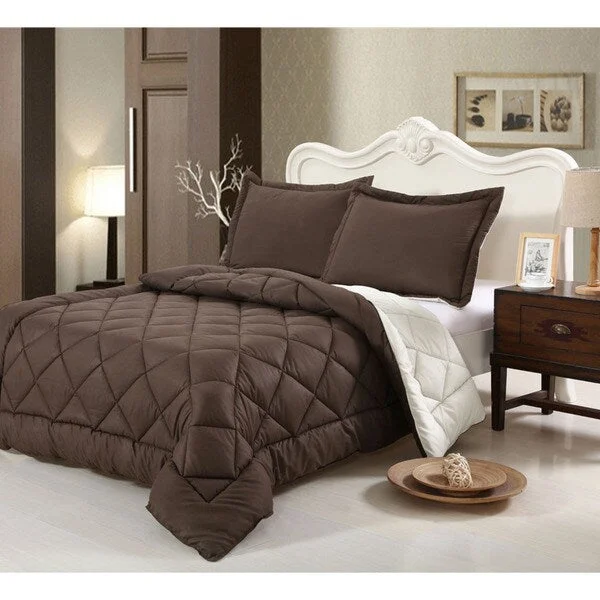 Down Alternative Reversible 3-piece Queen-size Comforter Set