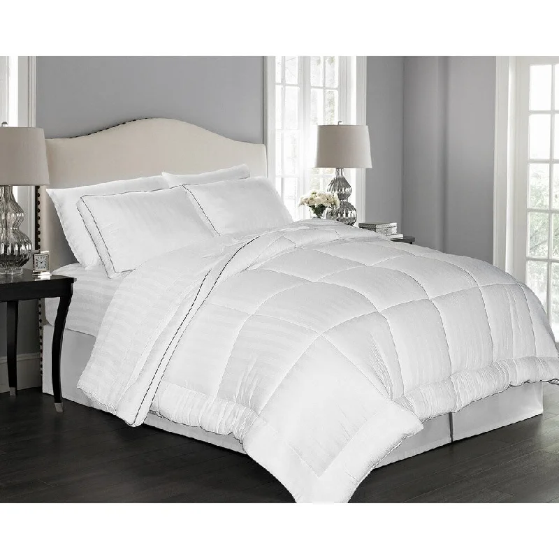 Elle 300 Thread Count Rayon from Bamboo Pinstripe Down Alternative Comforter