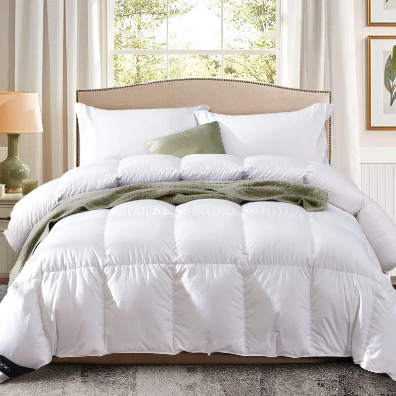 Fluffy Down Comforter California King Size,680 Fill Power, Medium Warmth with Corner Tab