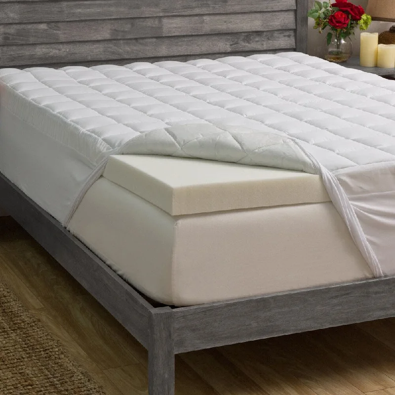 Grande Hotel Collection 1.5 inch Fiber and 4-inch Memory Foam Mattress Topper