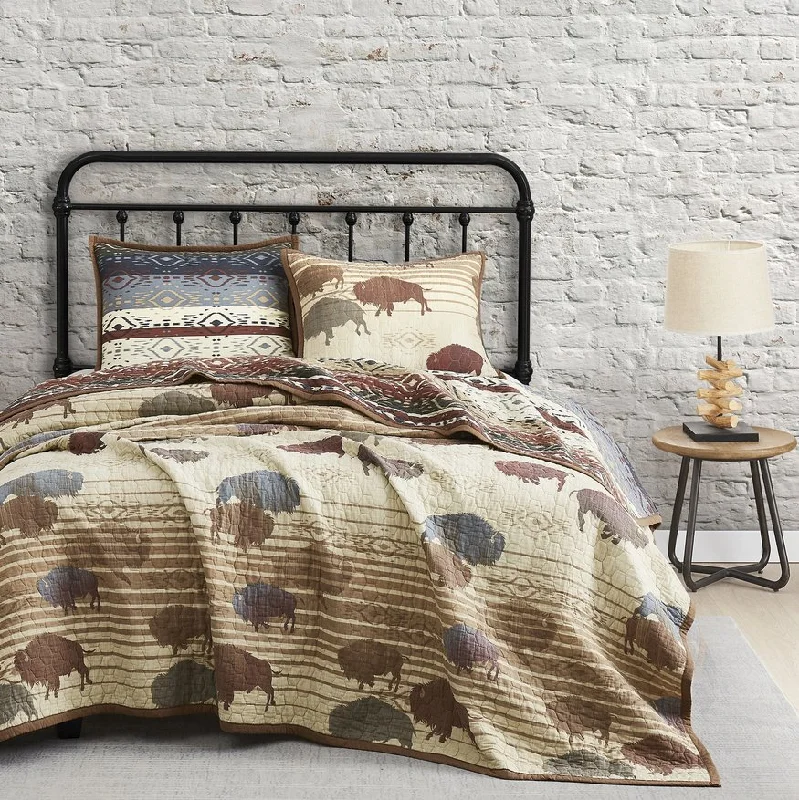 Home On The Range Reversible 3-Pc Quilt Set - Full/Queen