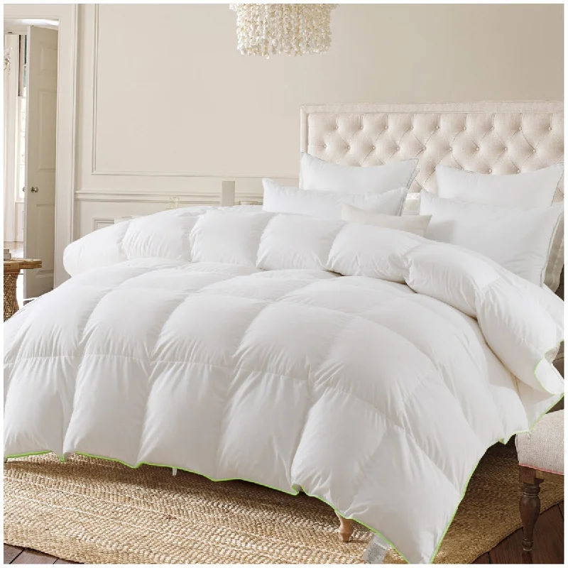 KASENTEX Luxurious and Contemporary Modal and Microfiber White Comforter with White Goose Down and Feather Fill, Duvet Insert