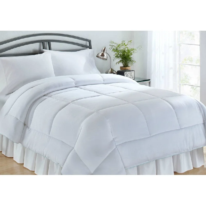 Luxlen White Cotton Blend Comforter with Down Alternative Fill (300 TC)